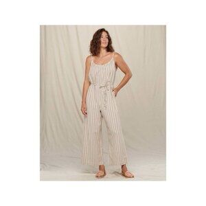 NWT TOAD & CO Women's Taj Hemp Strappy Jumpsuit Size XL‎ Knit Striped Wide Leg